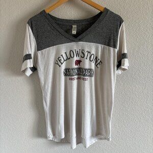 Yellowstone National Park First and Best women’s v neck tee shirt